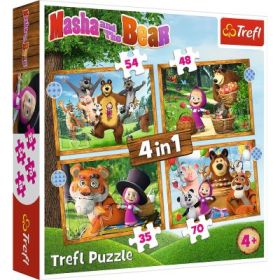 Puzzle 4in1 Masha si ursul in padure