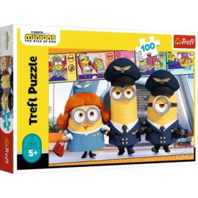 Puzzle minionii la aeroport 100 piese