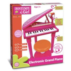Pian Electronic roz cu scaun si microfon, Bontempi