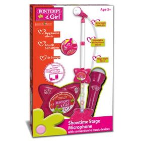 Microfon cu stativ, roz, Bontempi