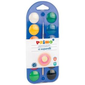 Acuarele Morocolor cu pensula diametru pastila 25mm 12 culori/set (MC15401)