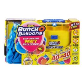 Set baloane de petrecere si pompa, Bunch o Balloons, Blue, 16 buc.