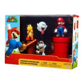 Set diorama Temnita cu figurina 6 cm, Nintendo Mario