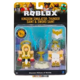 Pachet cu 2 figurine, Kingdom Simulator Thunder Saint &amp; Sword Saint, Roblox Celebrity