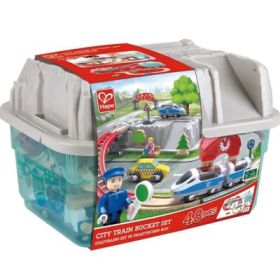 Set Trenulet cu cutie de depozitare, Hape