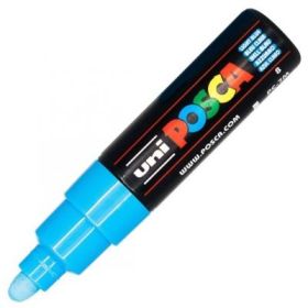 Marker UNI PC-7M 4. 5-5. 5 mm, albastru deschis, Posca