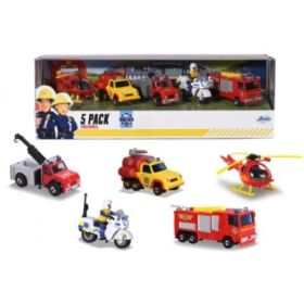 Set 5 vehicule din metal, pompierul Sam