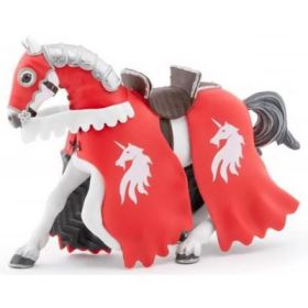 Figurina Papo cal cu armura rosie