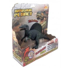 Dinozaur cu lumini si sunete Spinosaurus albastru, 21 cm