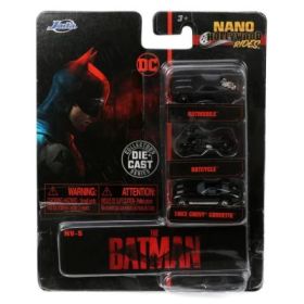 Set 3 vehicule nano batman, jada, 4 cm