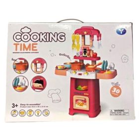 Bucatarie copii, cu 29 Accesorii si robinet functional, 64. 5x46x21. 6 cm, Cook Fun