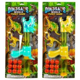 Pistol cu bile, dinozaur + figurine dinozauri