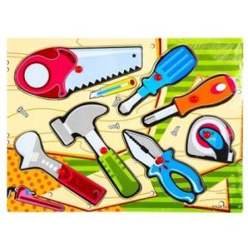 Puzzle din lemn, incastru, pioneze, Unelte