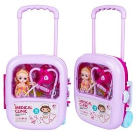 Set doctor, in troller + papusica, 16 piese