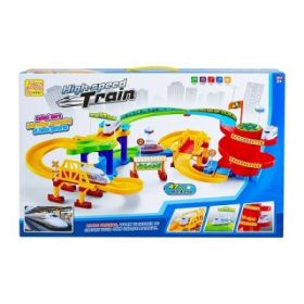 Trenulet cu baterii + sina, 47 piese