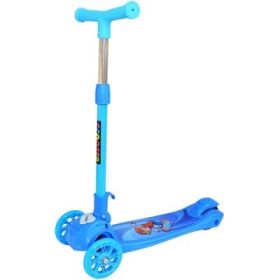 Trotineta cu roti PU, led, albastra