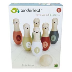 Set bowling, din lemn premium, Birdie Skittles, 7 piese