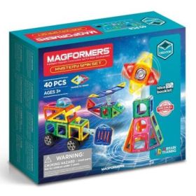 Joc magnetic de constructie Magformers Mystery Spin Set cu Element Rotativ, 40 piese, Magformers