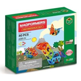 Joc magnetic de constructie Mini Dinosaur Set Dinozauri, 40 piese, Magformers