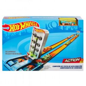Lansator cu masinuta pista pentru acceleratii maxime Hot Wheels