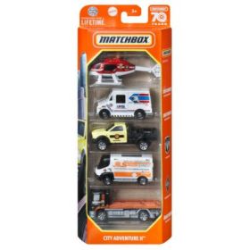 Set 5 masinute metalice Matchbox City Adventure 2 scara 1: 64