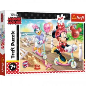 Puzzle 200 Distractie Minnie la plaja, Trefl
