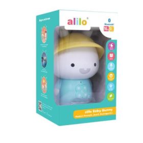 Iepuras interactiv cu povesti si cantece, albastru, RO/EN, Alilo Baby Bunny