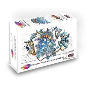 Puzzle din lemn multicolorat. Meduza, 106 piese