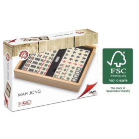 Joc Mah Jong, cu cutie de lemn, zaruri si 144 de pietre, Cayro