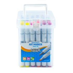 Markere cu 2 Capete, 6 mm-3 mm, 36 Culori/Set, S-COOL