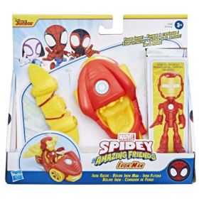 Set masinuta si figurina accesoriu Iron Man, Spidey Prietenii extraordinari