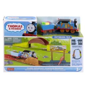 Set de joaca cu locomotiva Muddy motorizata si accesorii