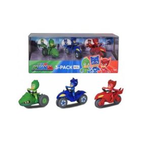 Set 3 motociclete cu figurina scara 1: 64, Eroi in pijamale, Dickie