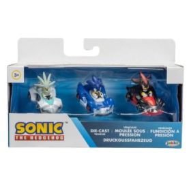 Set 3 figurine cu masinute din metal, 6cm, Nintendo Sonic S2