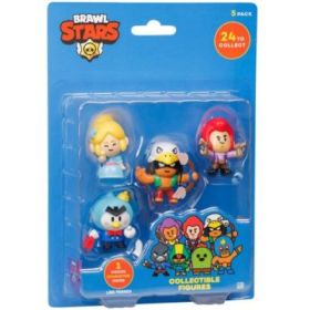 Set 5 figurine, Brawl Stars, blister, Colt, Piper, Mr. P, Bo si o figurina surpriza