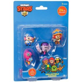 Set 5 figurine, Brawl Stars, blister, Tara, Jessie, Frank, Penny si o figurina surpriza