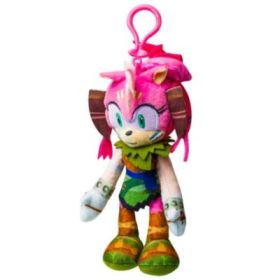 Jucarie de plus cu agatatoare, 15cm, Sonic Prime, Amy, strip