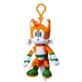 Jucarie de plus cu agatatoare, 15cm, Sonic Prime, Tails, strip