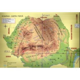 Plansa Romania, harta fizica