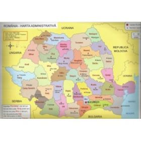 Plansa Romania, harta administrativa