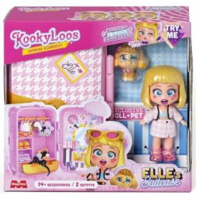 Set de joaca cu papusa si accesorii, KookyLoos - Valiza lui Elle