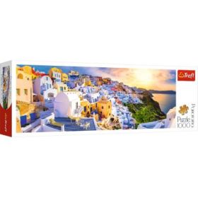 Puzzle 1000 piese. Panorama Apus in Santorini, Trefl
