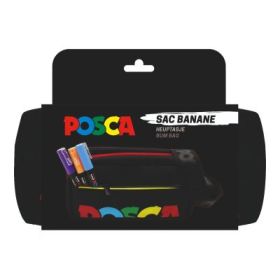Borseta neechipata, 2 fermoare, 1 buzunar, negru, Posca
