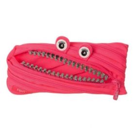 Penar ZIPIT Grillz Monster cu fermoar, roz cu dinti argintii ZP-141452
