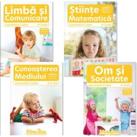 Set 4 caiete educationale pe domenii. Grupa mijlocie 4-5 ani - Laurentia Culea