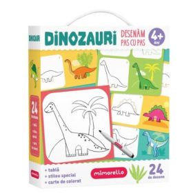 Joc educativ Mimorello. Dinozauri. Desenam pas cu pas