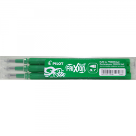 Rezerva roller Pilot Frixion BLS-FR7-B-S3, plastic, 0. 7mm Fine, verde, set 3 buc