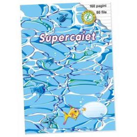 Super caiet dictando A4, 80 file, Casa Tipografica - Coperta grafica "Ocean"
