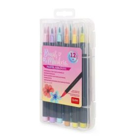 Set 12 markere pensula, pastel, Legami