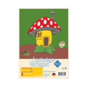 Sablon din lemn, casuta in forma de ciuperca, pentru traforaj, dimensiunea A4, Pebaro 346S